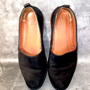 Frye Helena A Line Slip-On Flat Suede Black Shoes Women’s  Size 6